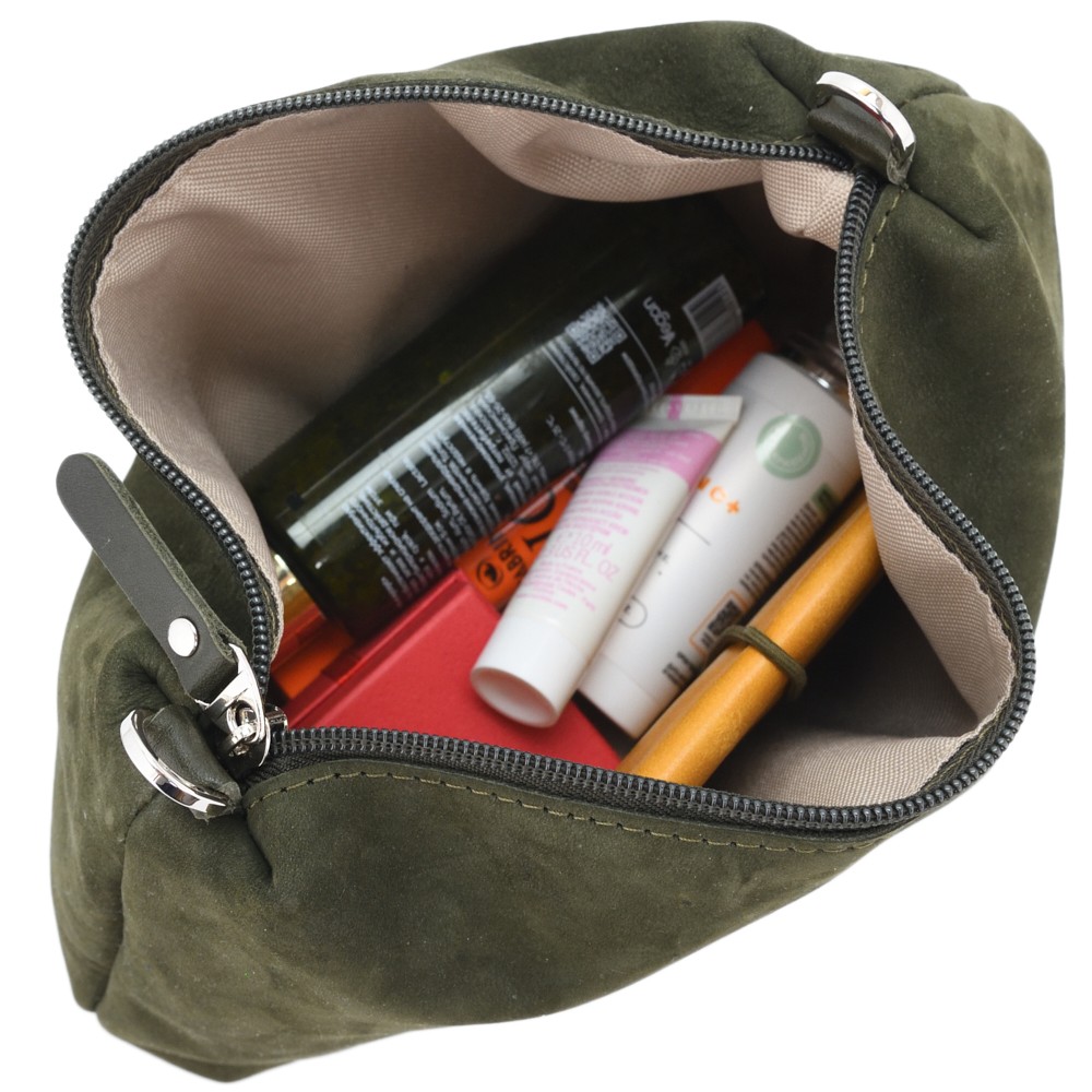 Кожаная косметичка "Лорен" (хаки)