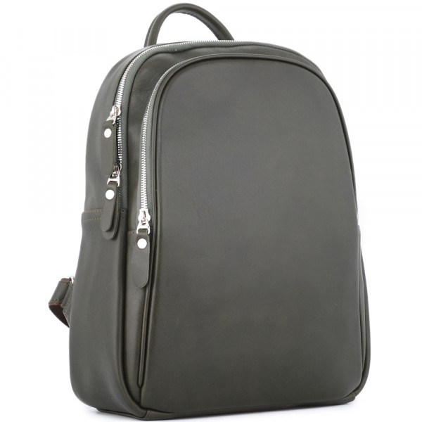 Кожаный рюкзак "Рамона" (хаки сиама). фото 1