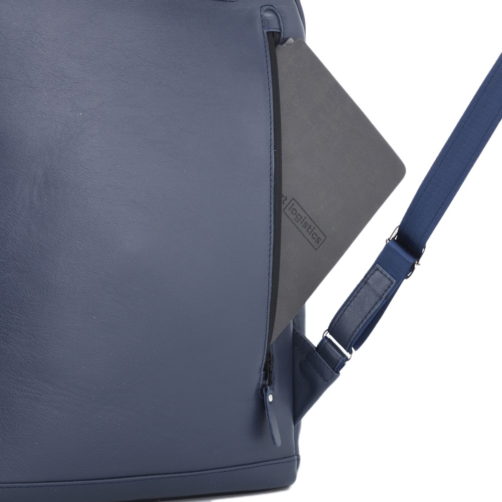 Кожаный рюкзак "Молибден" (синий)