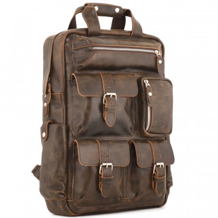 Кожаный рюкзак "Вассерман" (коричневая наппа)