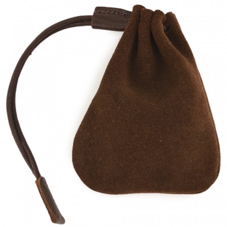 Кожаный мешочек "Луи" (нубук темно-коричневый)