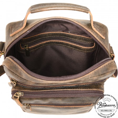  Мужская кожаная сумка "Гектор" (коричневая наппа)