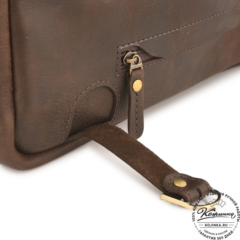 Кожаная мужская сумка-рюкзак "Генри" (коричневый)