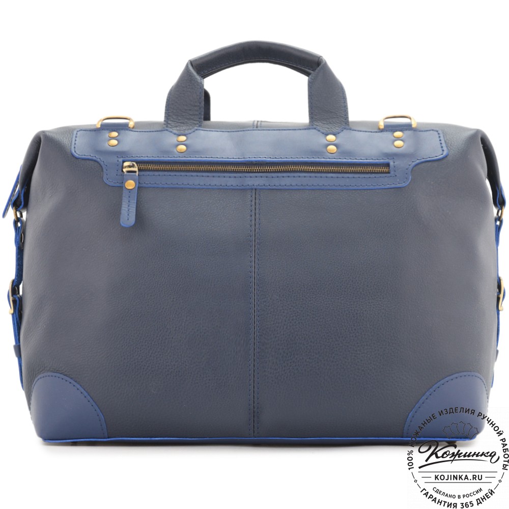 Кожаная дорожная сумка "Сити" (синий)