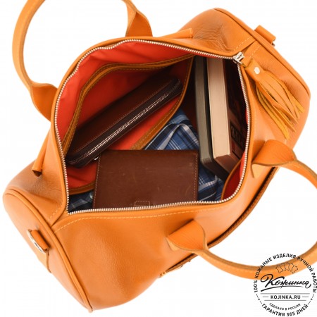  Женская кожаная сумка "Византия" (желтый)