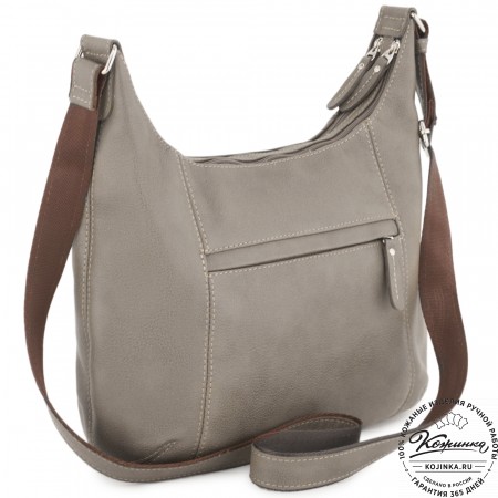 Женская кожаная сумка "Сабрина" (фактура серая)