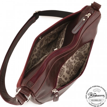 Женская кожаная сумка "Ладога" (вишня)