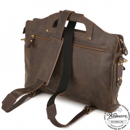  Универсальный кожаный портфель "Диего" (коричневая наппа) 