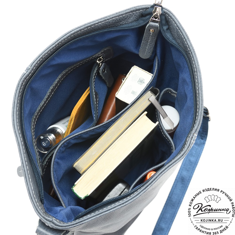 Женская кожаная сумка "Долорес" (джинс)