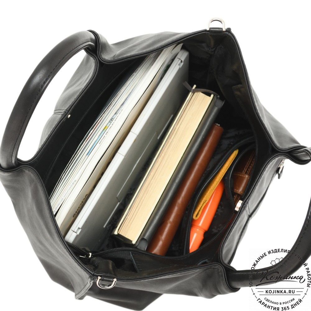 Женская кожаная сумка "Лира" (черный)