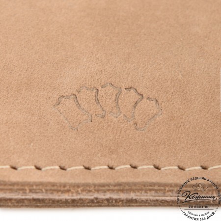  Кожаный картхолдер "Вавилон" (бежевый нубук)