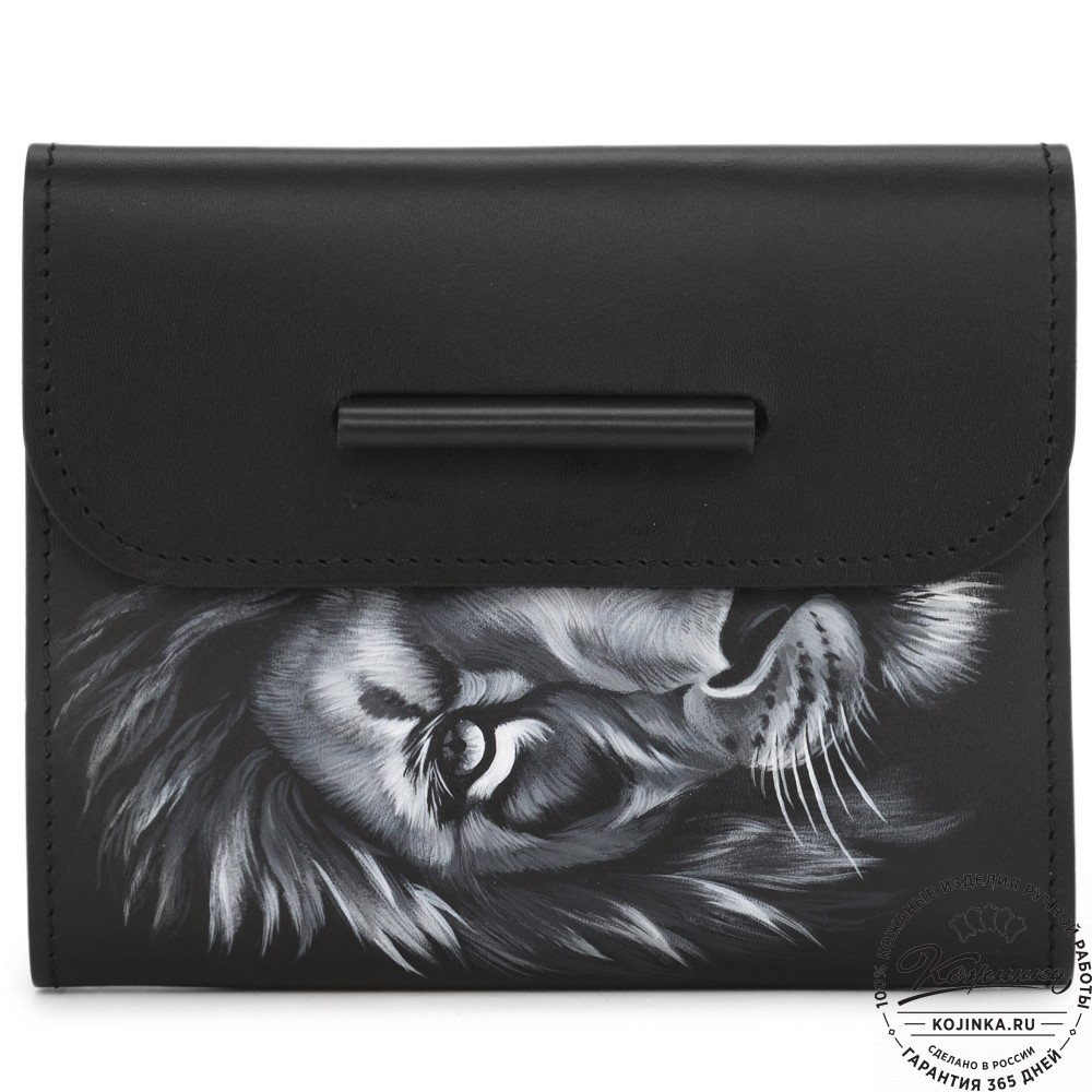 Кожаный ежедневник на кольцах "Самуэль" "Лев" (черный)