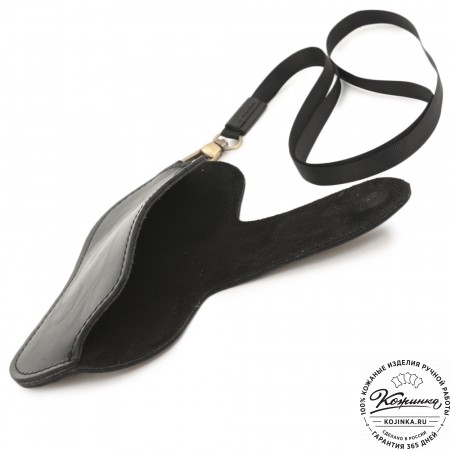 Кожаный чехол для очков "Бразилия" (глянец черный) 