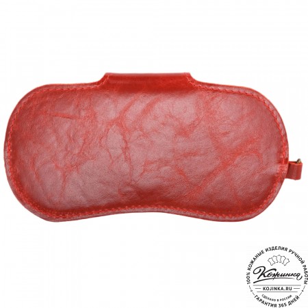 Кожаный чехол для очков "Бразилия" (глянец красный) 