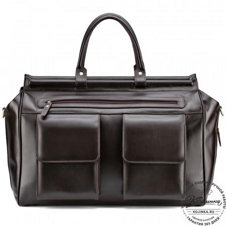 Кожаный дорожный саквояж "Бранденбург" (тёмно-коричневый)