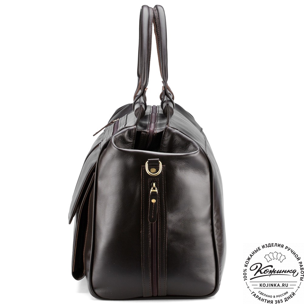 Кожаный дорожный саквояж "Бранденбург" (тёмно-коричневый)