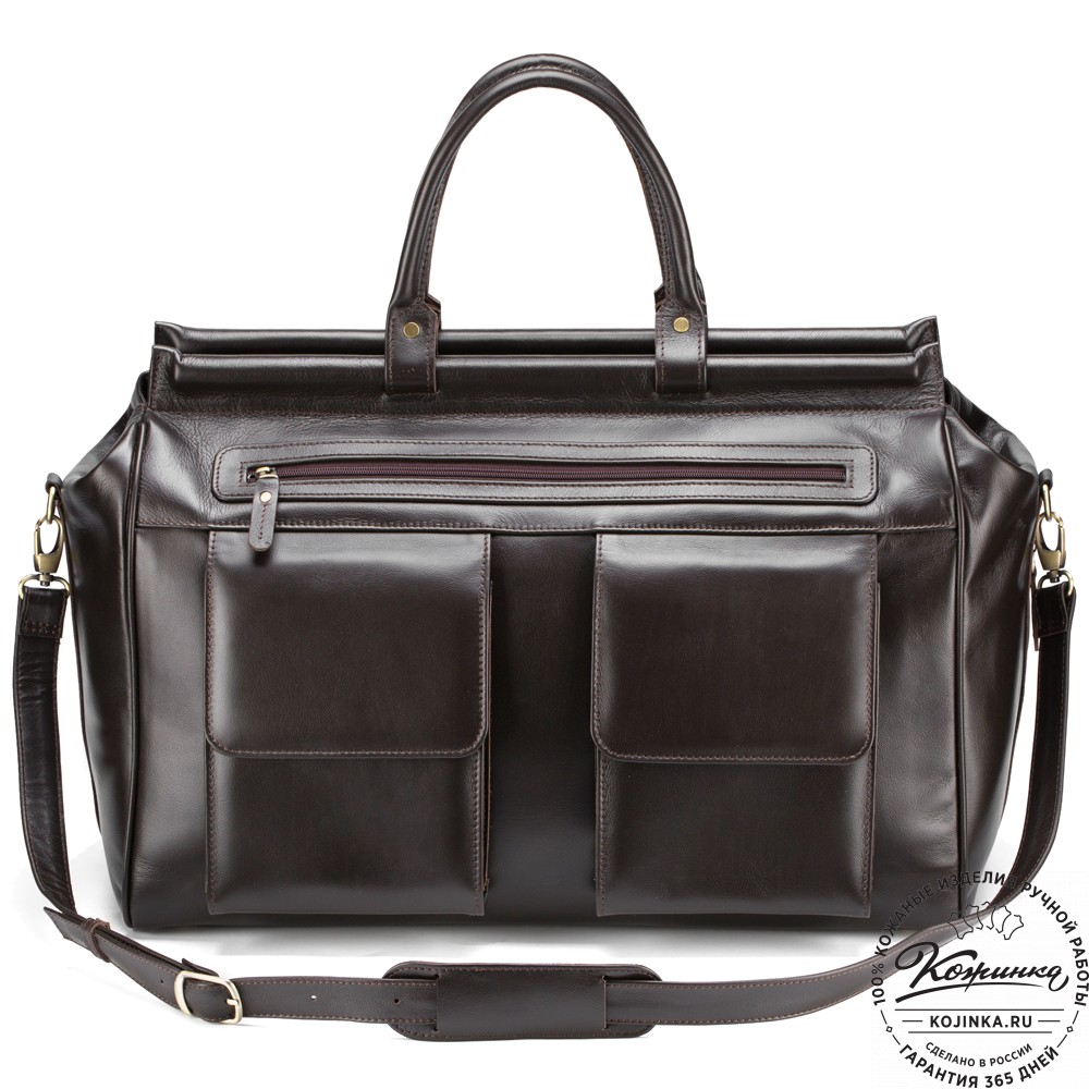 Кожаный дорожный саквояж "Бранденбург" (тёмно-коричневый)