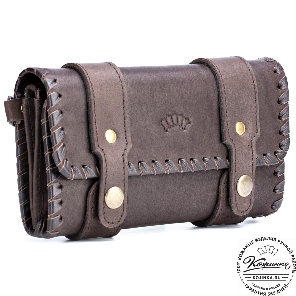 Кожаный клатч "Смит" (коричневый)