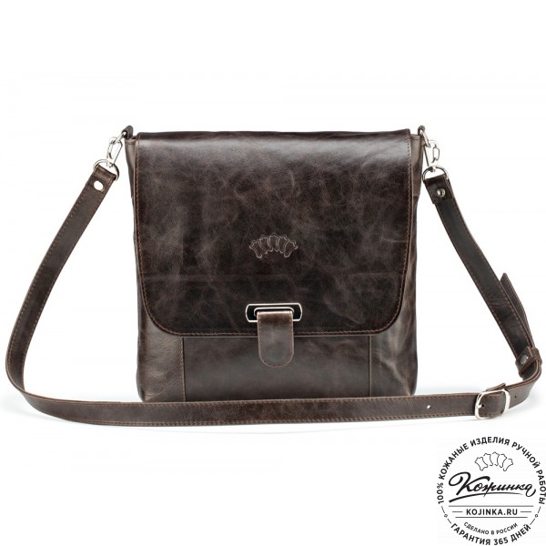 Кожаная сумка "Дуглас" (тёмно-коричневый антик). фото 1