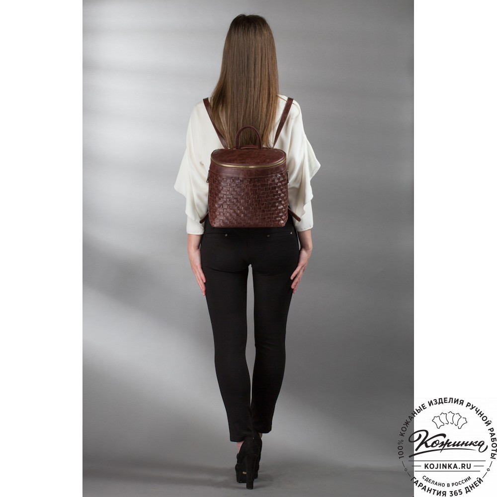 Женский кожаный рюкзак "Фелиция" (коричневый антик)