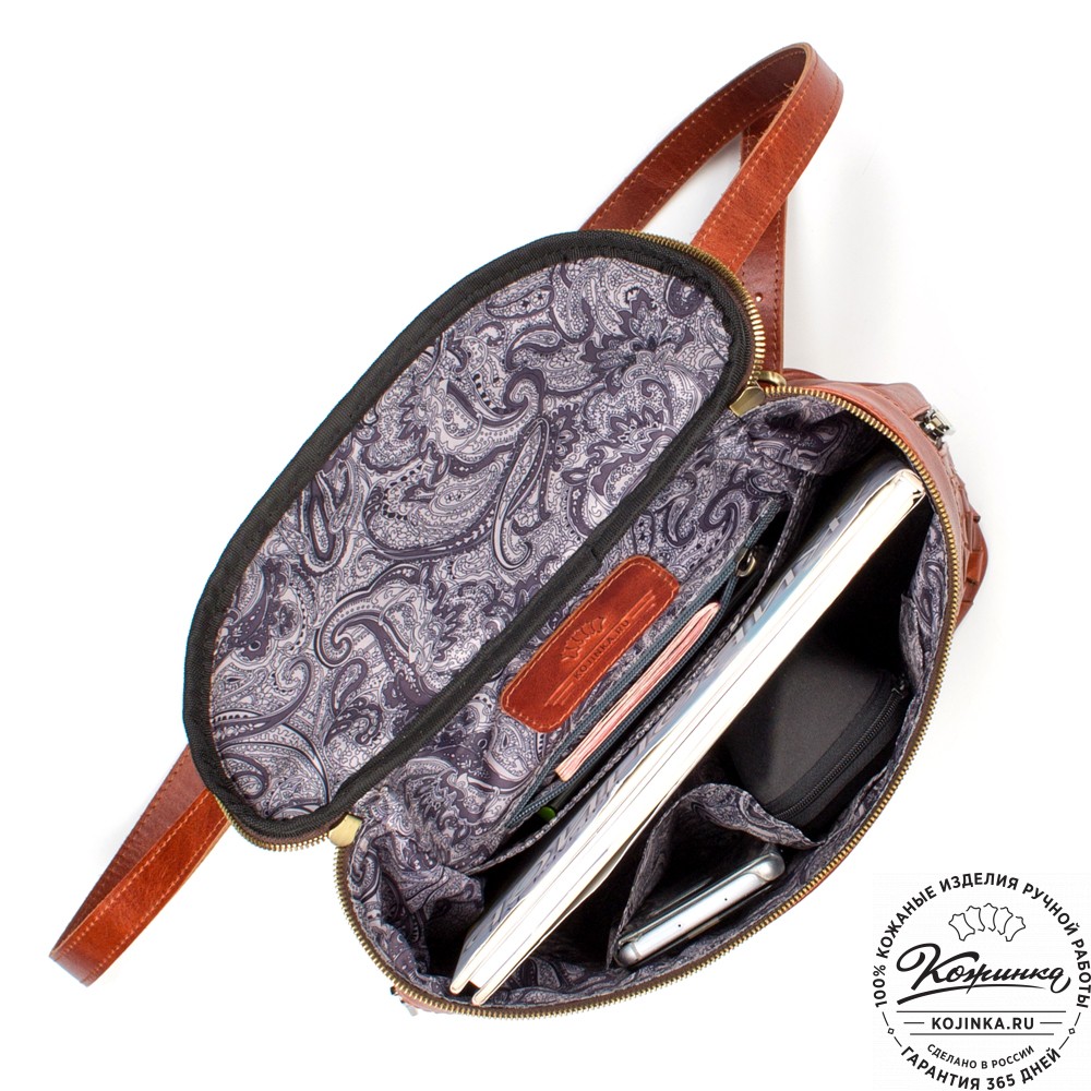 Женский кожаный рюкзак "Фелиция" (рыжий антик)