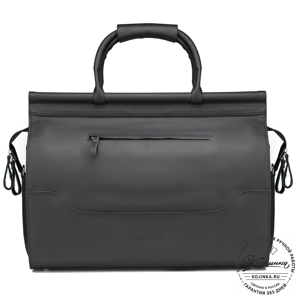 Кожаный дорожный саквояж "Гарри" (чёрный)