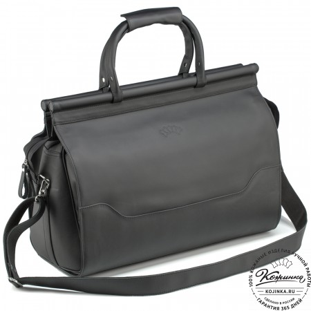 Кожаный дорожный саквояж "Гарри" (чёрный)