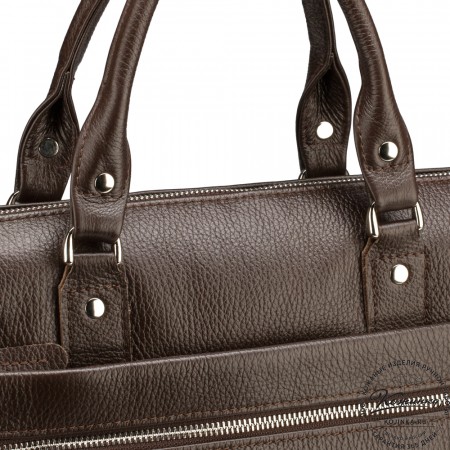 Кожаная деловая сумка "Вильямс" (тёмно-коричневая) 