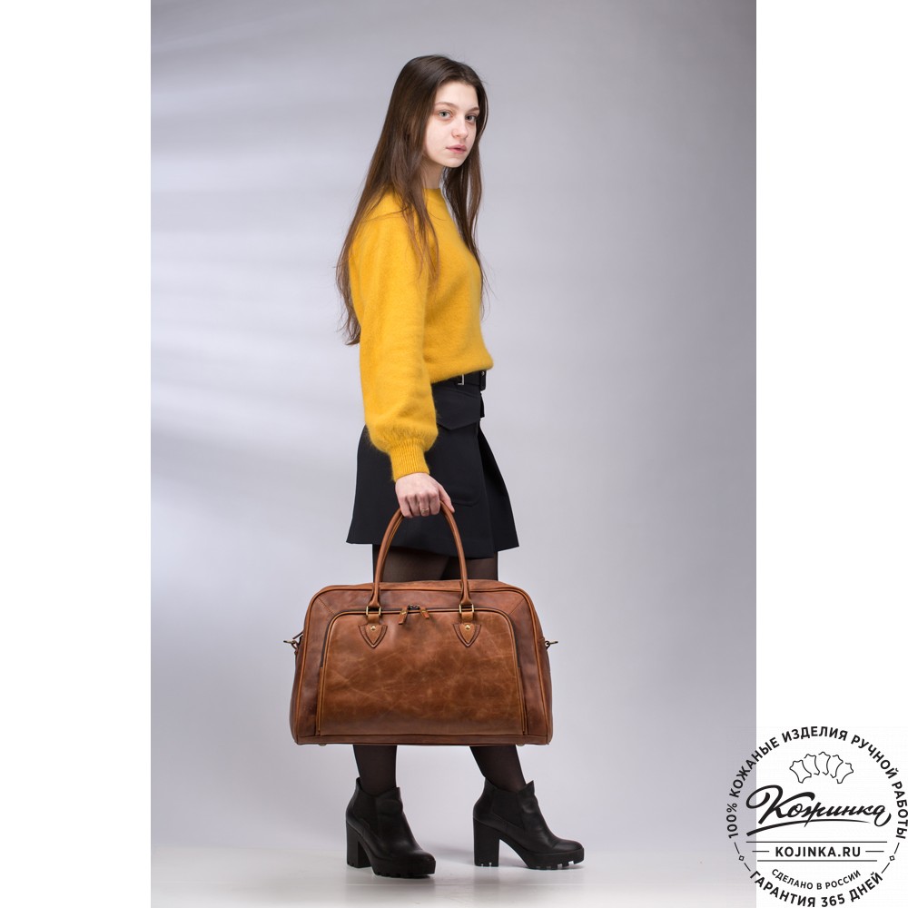 Кожаная дорожная сумка "Бруклин" (чёрная)