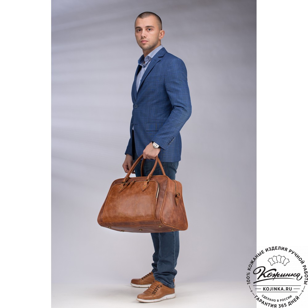 Кожаная дорожная сумка "Бруклин" (чёрная)