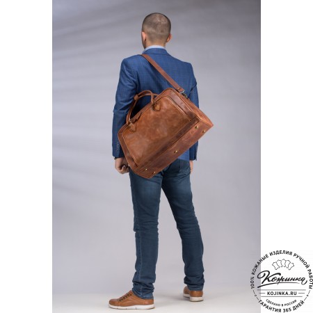 Кожаная дорожная сумка "Бруклин" (чёрная)