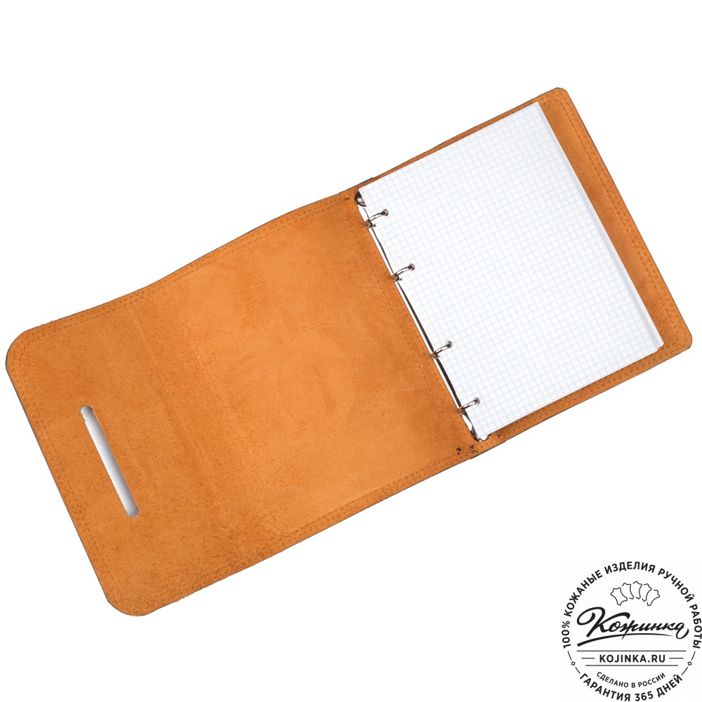 Кожаный ежедневник на кольцах "Самуэль" (старение)