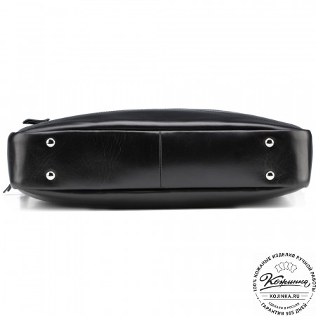 Кожаная деловая сумка "Андерсон" (чёрная) 