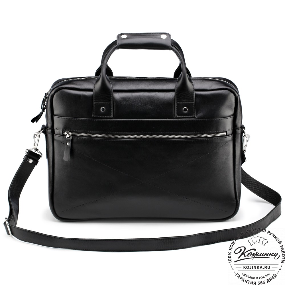 Кожаная деловая сумка "Андерсон" (чёрная) 