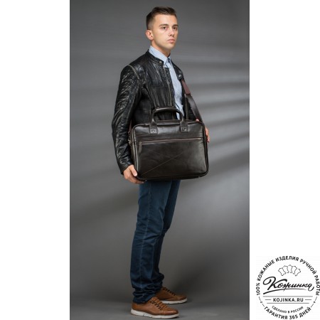 Кожаная деловая сумка "Андерсон" (коричневый крейзи)