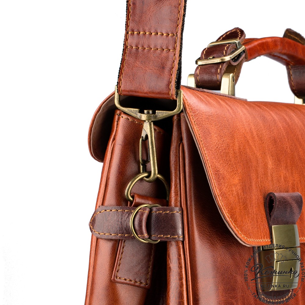 Кожаный портфель "Сталкер" (рыжий антик)