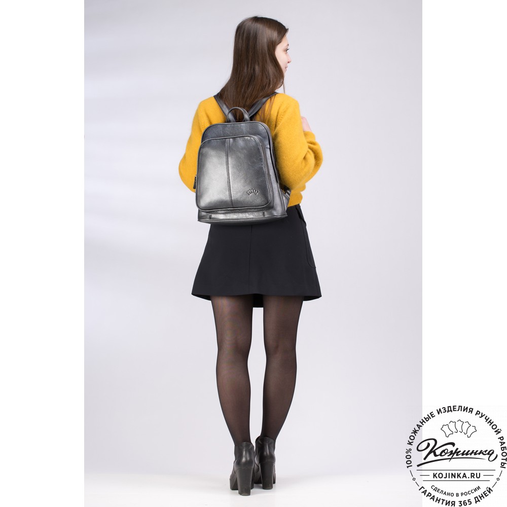 Кожаный рюкзак "Бэтси" (чёрный)