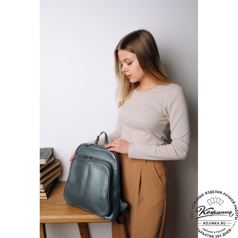 Кожаный рюкзак "Бэтси" (чёрный)
