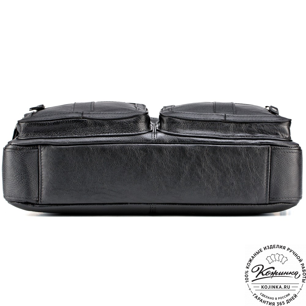 Кожаная деловая сумка "Гильермо" (чёрная) 