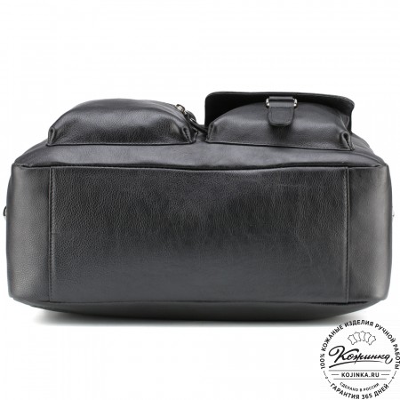 Кожаная деловая сумка "Райли" (чёрная) 