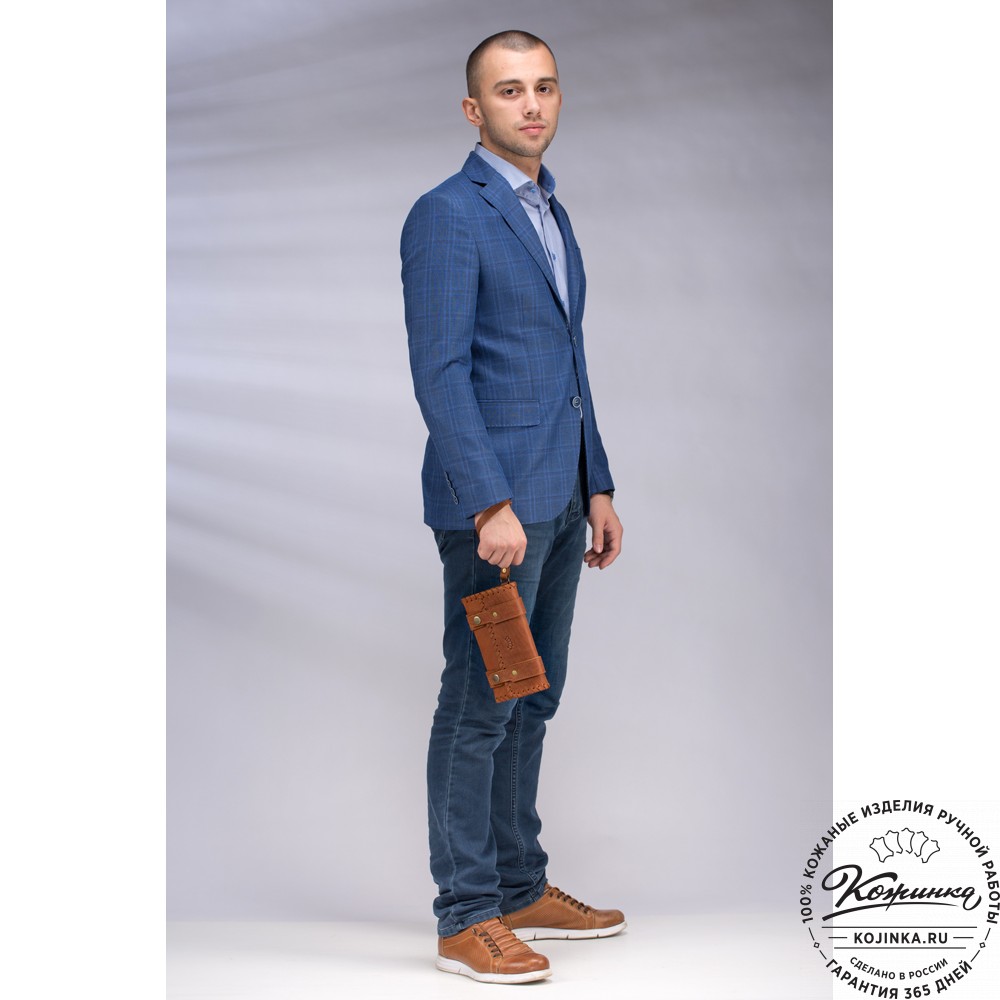 Кожаный клатч "Смит" (чёрный)