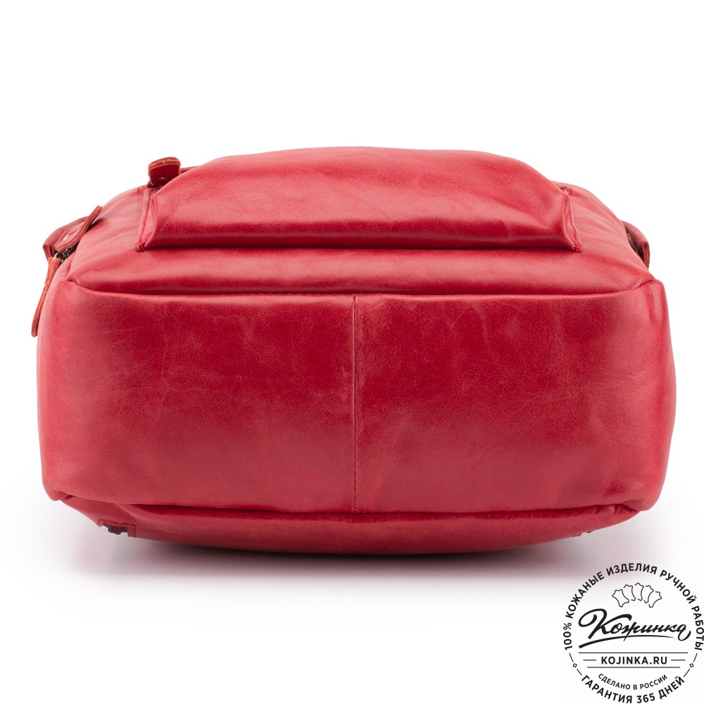 Кожаный рюкзак "Стефания" (красный)