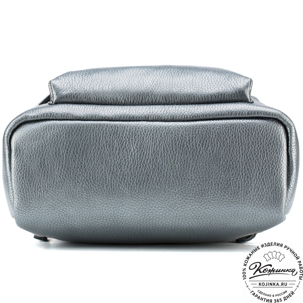 Кожаный рюкзак "Стефания" (серебро)