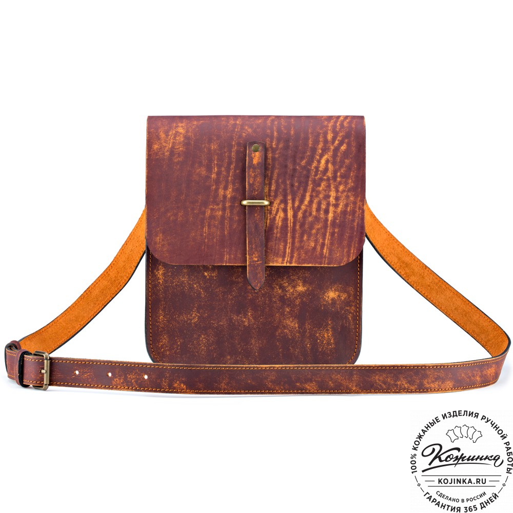 Кожаная сумка через плечо "Казань" (старение) 