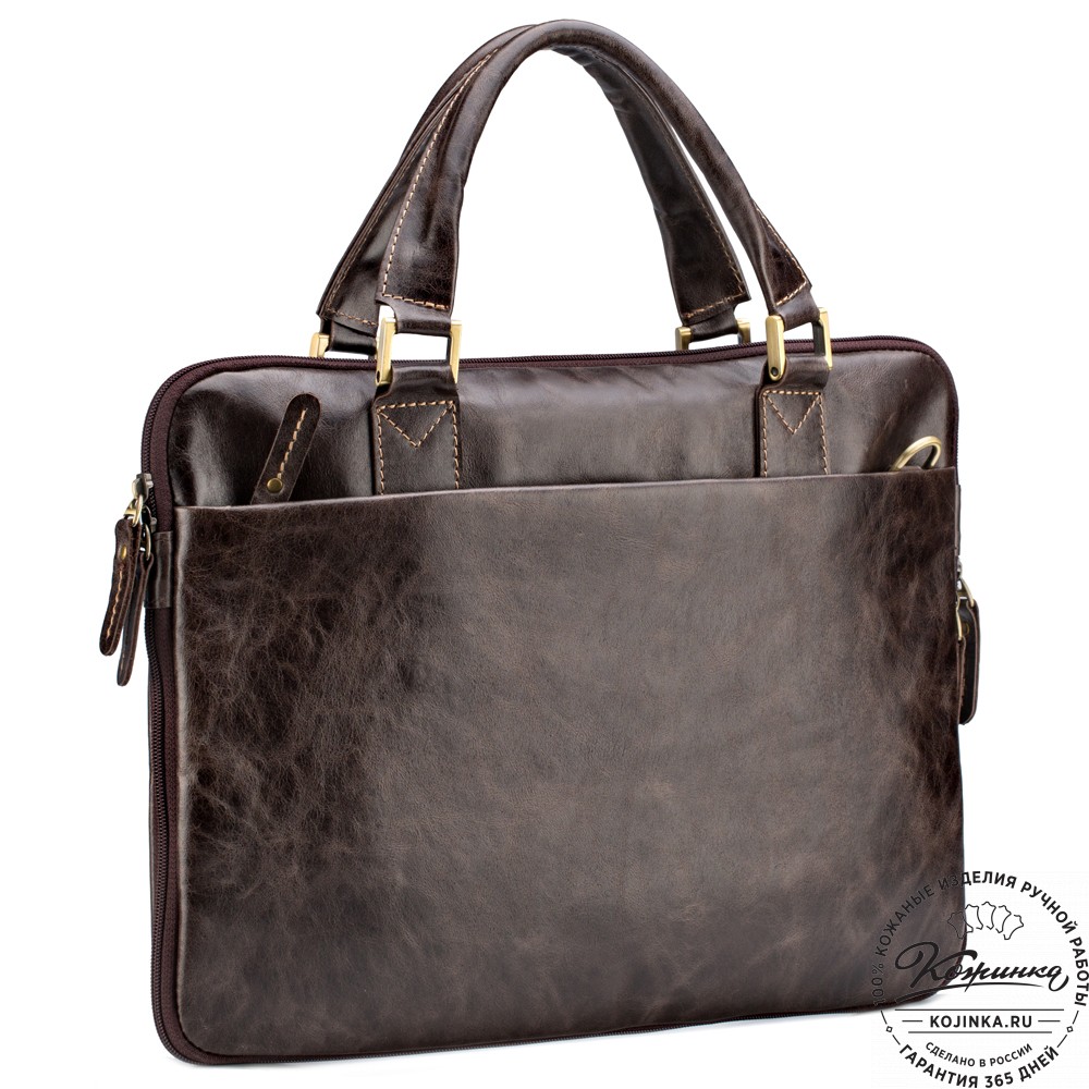 Кожаная деловая сумка "Ральф" (тёмно-коричневый антик) 