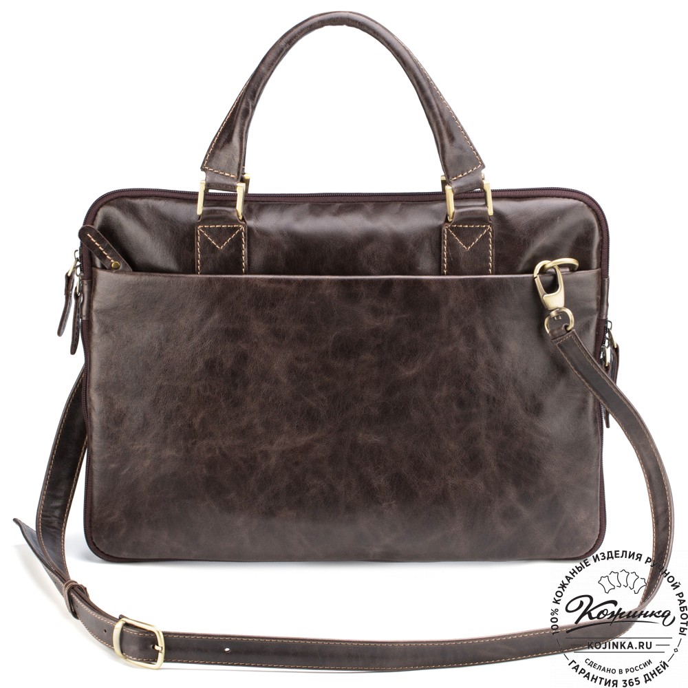 Кожаная деловая сумка "Ральф" (тёмно-коричневый антик) 