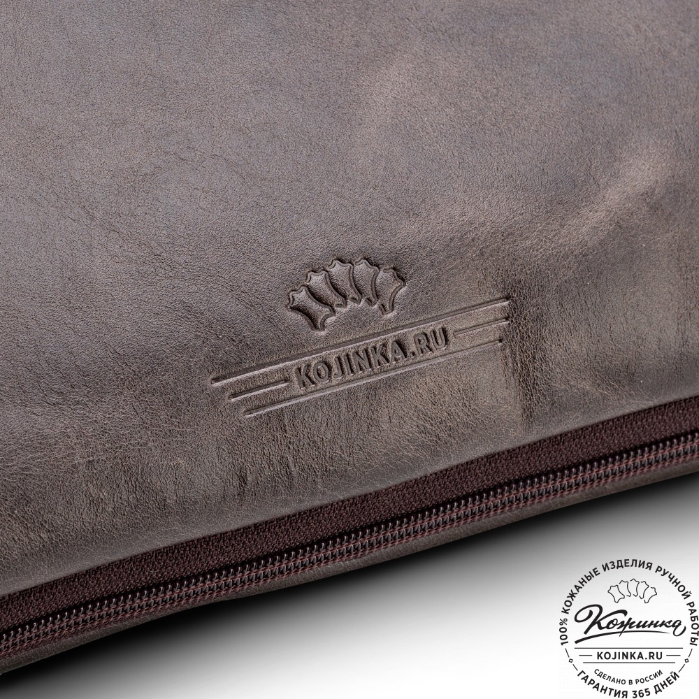 Кожаная деловая сумка "Ральф" (тёмно-коричневый антик) 