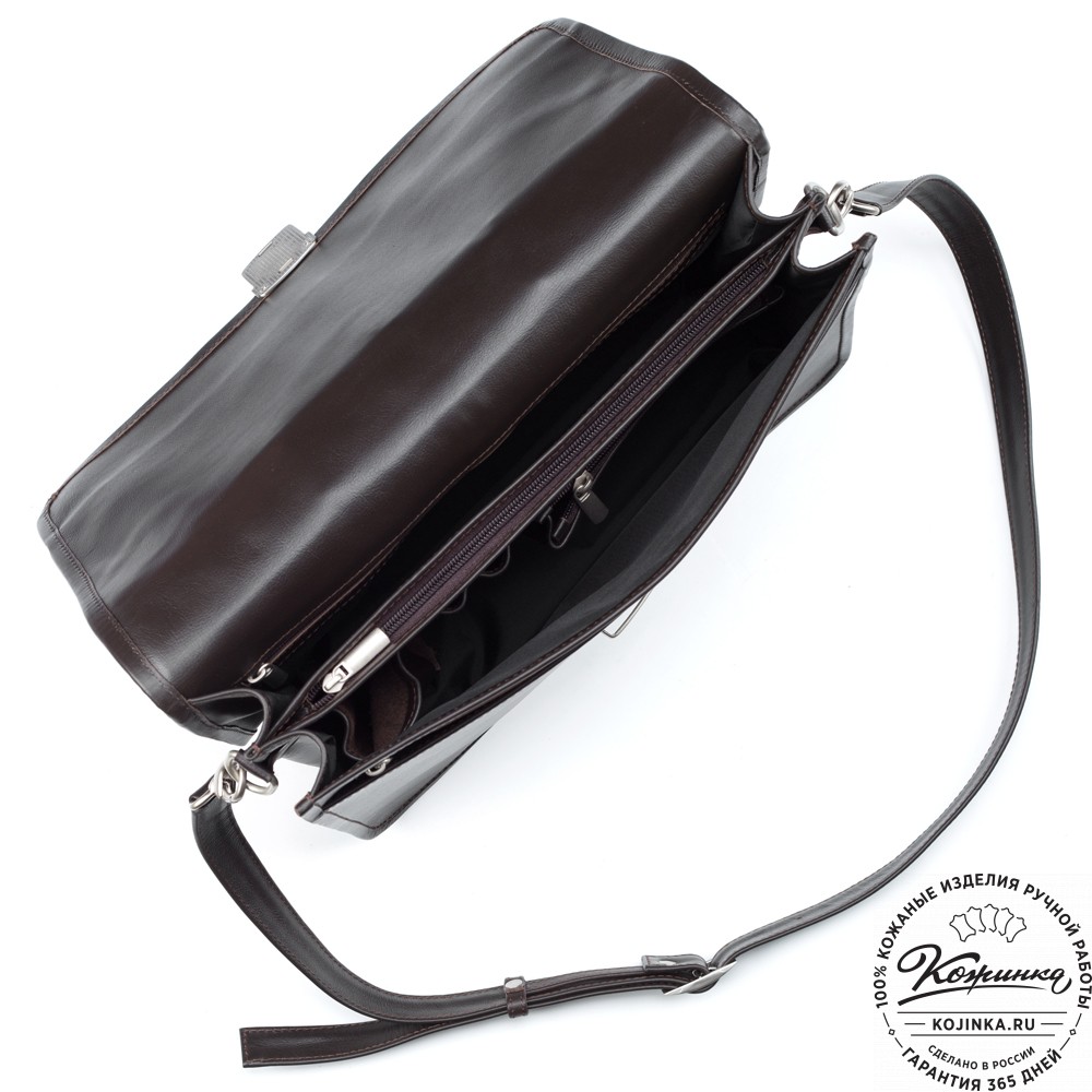 Кожаный портфель "Вильгельм" (тёмно-коричневый)