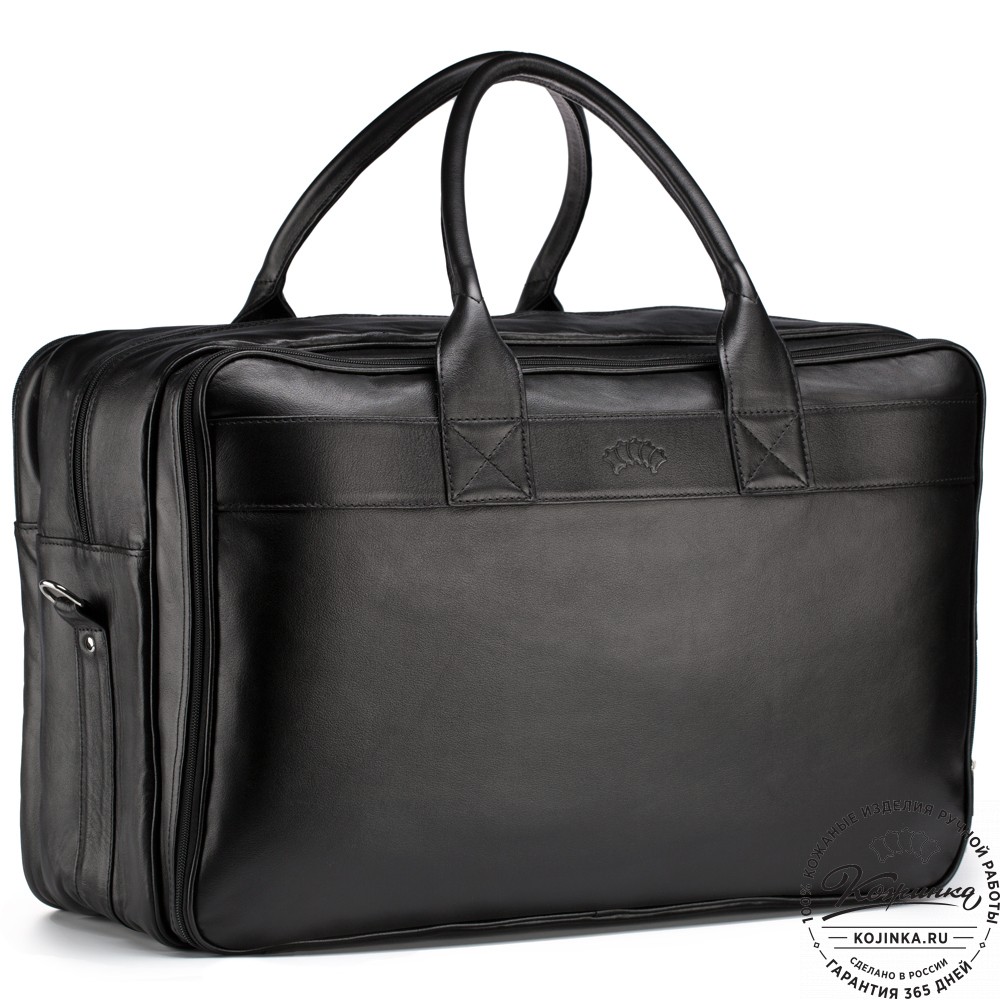 Кожаная дорожная сумка "Дилан" (чёрная) 