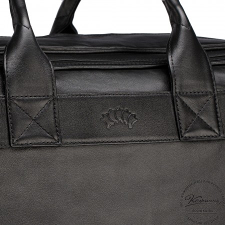 Кожаная дорожная сумка "Дилан" (чёрная) 